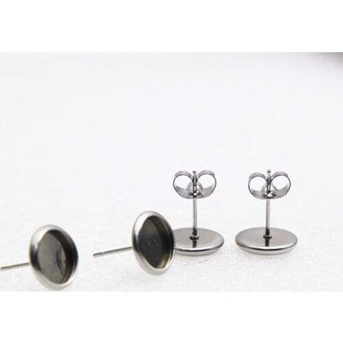 500pcs 6-20mm Round 316L Stainless Steel Earring Stud Base Butterfly Clasp Push For Women&Men DIY Minimalist Earring Accessories