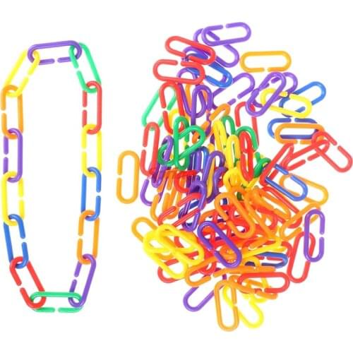 Hot 100pcs Plastic Parrot Toys C-clips Hooks Chain C-links Sugar Glider Rat Parrot Bird Toy Parts Parakeet Bird Accessories