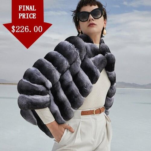 Fur Jacket Real Rex Rabbit Fur Coat Female Warm Winter Outwear 100% Natural 2020 New Style High Quality