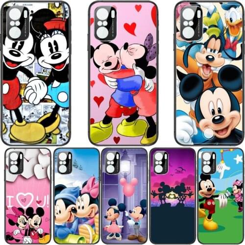 Mickey Kiss Minnie Phone Case For xiaomi redmi POCO F1 F2 F3 X3 Pro M3 9C 10T Lite NFC Anime Black Cover Silicone Back Prett mi