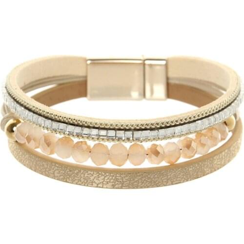 ORNAPEADIA Fashion Retro Bracelet for Women Bohemian Multi-layer Exquisite Crystal Bead Bracelet Ethnic Style Gift for Girls