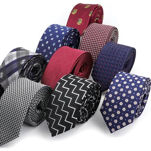 New Mens Tie 6CM Floral Dot Jacquard Classic Neck Ties Leisure Fashion Polyester Slim Necktie For Suit