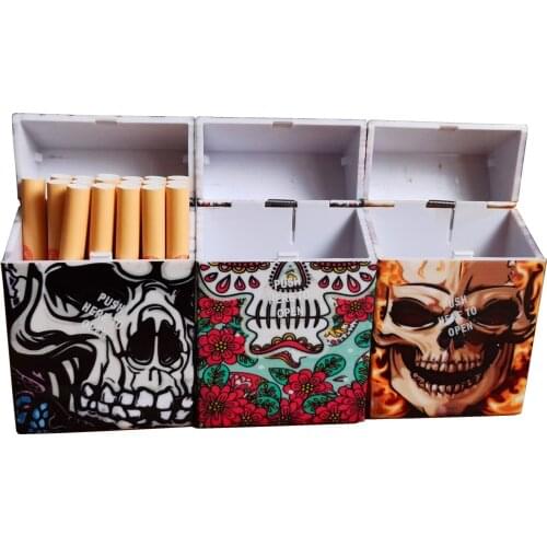 New Skull Pattern Plastic Cigarette Case Size 90mm*62mm Tobacco Storage Case Pocket Box Storage Container Smoking set