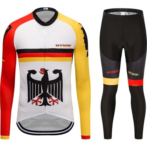 2019 New long sleeved cycling clothes jersey suit Pants and long sleeved shirts Suitable for outdoor sports in autumn