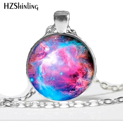 Galaxy Necklace Nebula Jewelry Orion Universe Pendant Gifts For Men Art Photo Glass Cabochon Necklaces Nebula Galaxy HZ1