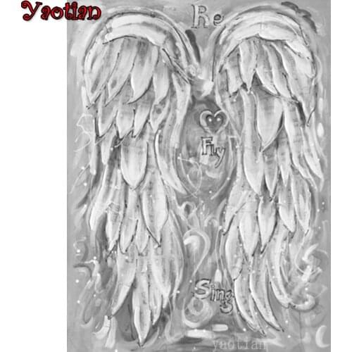 Full Square Round Drill 5D DIY Diamond Painting Angel Wing Diamond Embroidery Cross Stitch Kit Wings Abstract Wall Home Decor