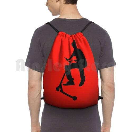 The Landing-Stunt Scooter Backpack Drawstring Bag Riding Climbing Gym Bag Scooter Push Scooter Kick Scooter Kids Sports