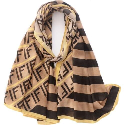 2021 Women Fashion Printed Pattern Cotton Scarf Shawls Wraps Hijabs 2Colors 10pcs/lot