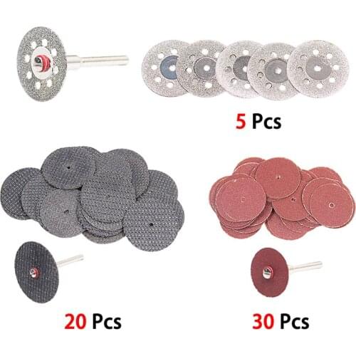 Grinder Rotary Tool Circular Saw Blade Woodworking Metal Mini Drill Rotary Accessory 60Pcs Diamond Cutting Disc Abrasive Tools