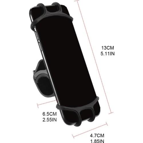 Bicycle Phone Silicone Mount Holder Universal Bike Handlebar Bracket 360Rotation H8WE