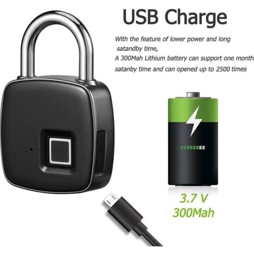 Smart Keyless Door Lock Bluetooth Wireless APP Unlock Fingerprint Lock Security Padlock Support 40 Fingerpints Luggage Case Lock