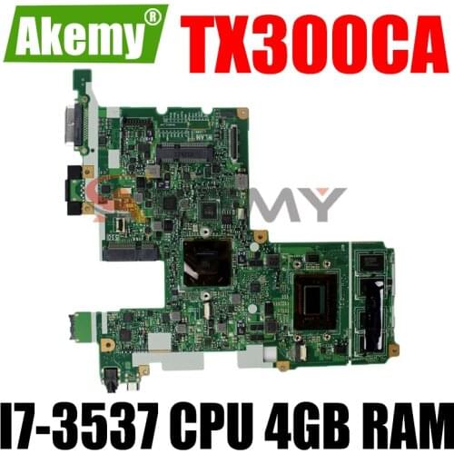 TX300CA motherboard TX300CA I7-3537 CPU 4GB RAM Mainboard REV 2.1 For ASUS TX300C TX300CA Laptop motherboard 100% Tested