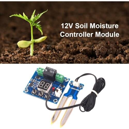 XH-M214 12V Soil Humidity Sensor Controller Irrigation System Automatic Watering Module Digital Display Humidity Controller Red