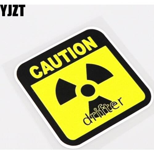 YJZT 9CM*9.2CM CAUTION DRIFTER Fashion Warning Mark Motorcycle Car Sticker PVC Decal 13-1038