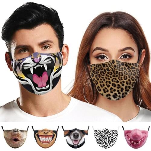 Halloween Funny 3D Animals Mouth Cosplay Masks Women Men Unisex Face Mascarillas Decoration Dustproof Reusable Cotton Adult Mask