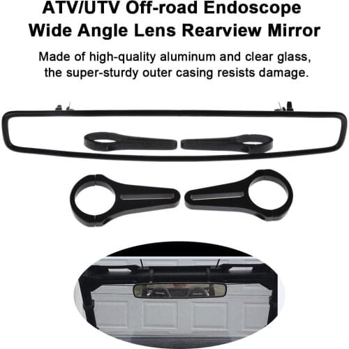 15" Wide Rear View Mirror with 1.75" 2" Clamp for Polaris RZR800 XP900 XP1000 UTV
