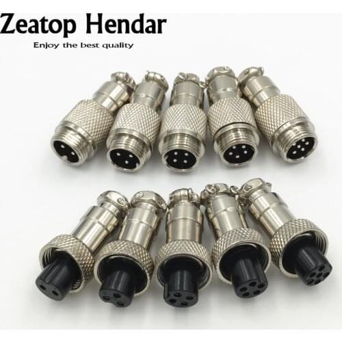 1Set GX12 XLR 2 3 4 5 6 Pin Docking Male Female Butt Joint Kit Socket 12mm Panel Chassis Plug Aviation Connector