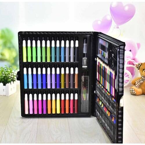 150 Pcs/Set Drawing Tool Kit with Box Painting Brush Art Marker Water Color Pen Crayon Kids Gift SAL99