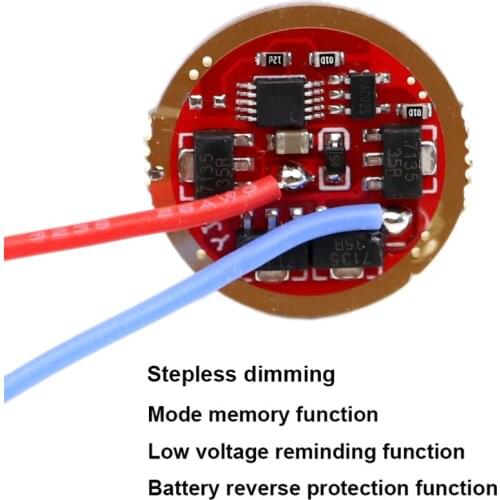 20mm 17mm Stepless Dimming dimmer AMC7135 x 6 AMC 7135*6 LED Driver Circuit Board for T6 L2 U2 XPL SST40 Flashlight mode memory