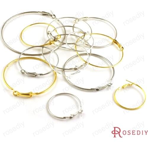 Wholesale Diameter 30mm 35mm 40mm 50mmx1.2mm 50mmx1.5mm 70mm Round Iron Hoop Earrings Diy Jewelry Findings 20 pieces(JM4949)