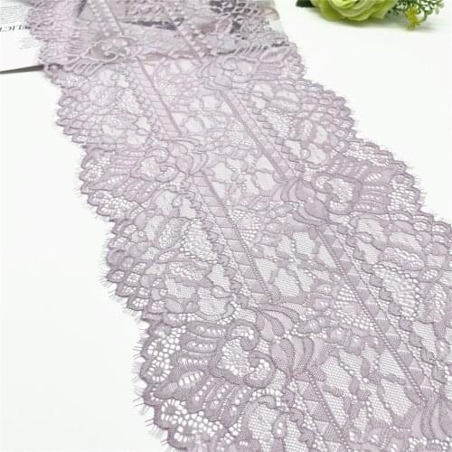 3y/lot Width 8 7/8 inch 22.50cm Lavender Elastic Eyelash Lace Trimming For Garment Accessory DIY Material Dress Lingerie Fabric