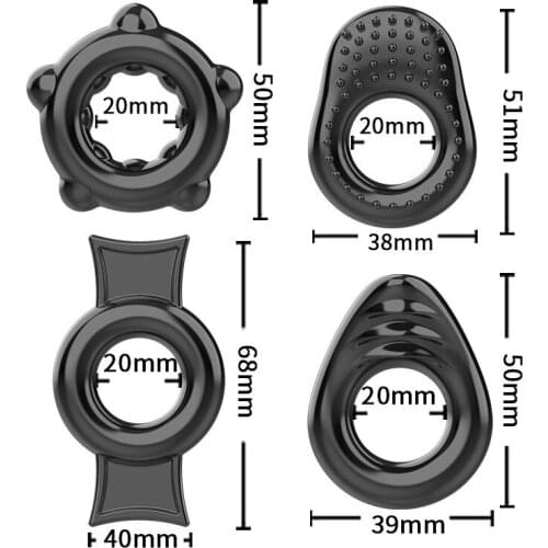 4Pcs/lot Penis Ring Durable Cock Rings Bead Male Delay Ejaculation Lasting Erection Ring Sex Toys For Men Adults
