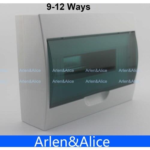 9 - 12 ways Plastic distribution box for circuit breaker indoor on the wall