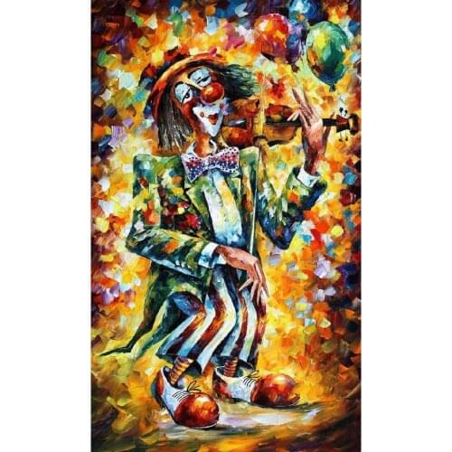 Abstract Modern paintings with Palette knife oil painting on Canvas clown Handmade high quality