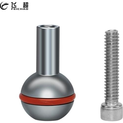 FEICHAO Aluminum Alloy 22mm Fixed Ballhead Adapter w 1/4 Screw for DSLR Camera Fill Light Magic Arm Monitor Microphone Bracket