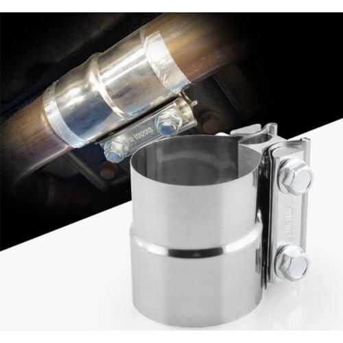 Automotive universal low carbon stainless steel closed turbine exhaust pipe clamp tail throat closed steel pipe clamp universal