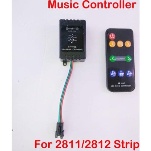 FREE DHL 20pcs/50pcs music controller DC5V-12V WS2811 /WS2812B /6812 /1903 Magic LED Strip digital colorful controller