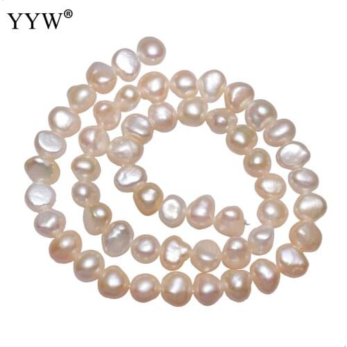 Cultured Baroque Freshwater Pearl Beads Nuggets natural pink 7-8mm Approx 0.8mm Sold Per Approx 15 Inch Strand