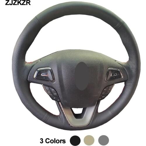 Hand Sewing Car Steering-Wheel Cover Volant Wrap For Lincoln MKC 2015-2019 MKX 2016 2017 2018 MKZ 2013-2020 MKZ Hybrid 2013-2019