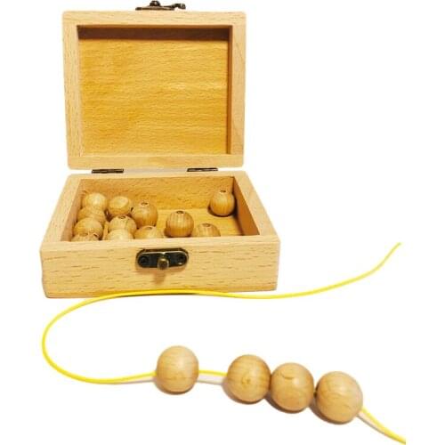 Kids Wooden Toys Beading Game Montessori Homeschooling Materials for Hand-Eye Coordination Exercise Basic Skill Learning Tools
