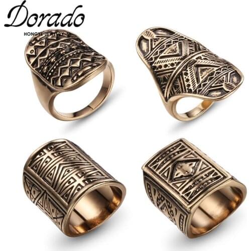 Dorado Punk Vintage 4 pcs/Set Knuckle Rings For Women Boho Geometric Carved Antique Ring Jewelry Wholesale Fashion 2020