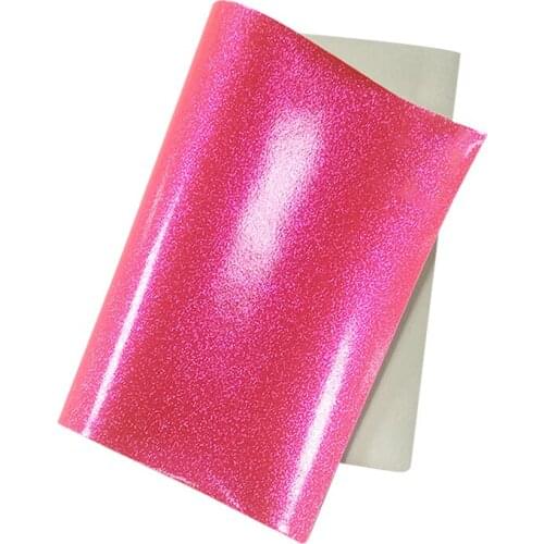 Smooth Surface Shiny Plain Design Crystal Glitter PU Faux Leather Fabric Sheet for Making Shoe/Bag/Garment/Belt/Craft