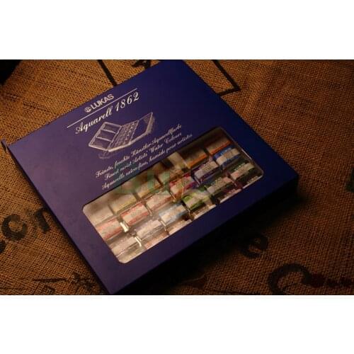 LUKAS Aquarell 1862 Watercolor Set of 24 Half Pans,Extraordinary Brilliance,Highest Possible Light Fastness ,art supplies