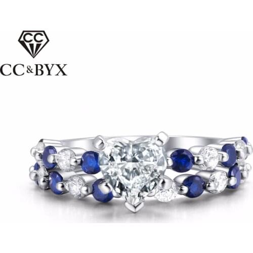 CC Rings For Women Vintage Trendy Jewelry Charms Ringen Double White Gold-Color Bijoux Wedding Engagement Party Ring CC1212