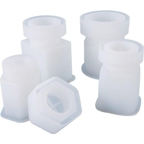 Box Resin Moulds with Lid, Bottles Silicone Mold Jars Storage Box Epoxy Resin Casting Mould for Jewelry Accessories Storage, Hom