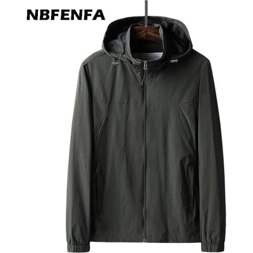Mens Jacket Hooded Coat Windbreaker Male Autumn Spring Coat Solid Men Clothing Casual Outdoor Sport Outwear Male Jackets LX125