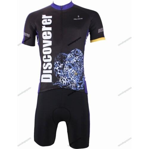 Summer top quality leopard cool pants bike short sleeved MTB suit for young mens