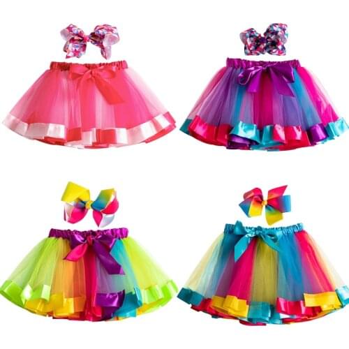 Summer Unicorn Tutu Skirt Baby Girl Skirts 12M 8T Princess Mini Pettiskirt Party Rainbow Tulle Skirts Girls Children Clothing