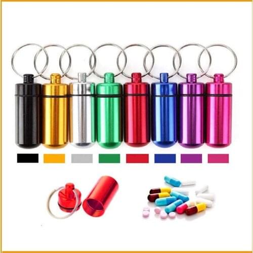 -Mental Geocaching Hide Box Pill Holder Case-100pcs-48*17mm- Earphone container Jar-keychains protable