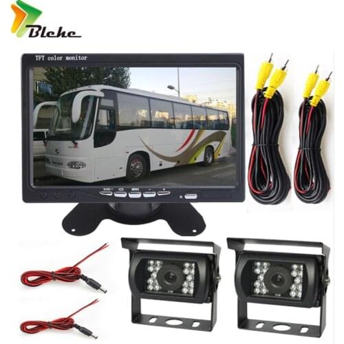 Blchc DC 12-36V Bus Truck Parking Monitor With 2 Camera , HD 7 Inch LCD Car Monitor + Rear View Camera + Front View Camera