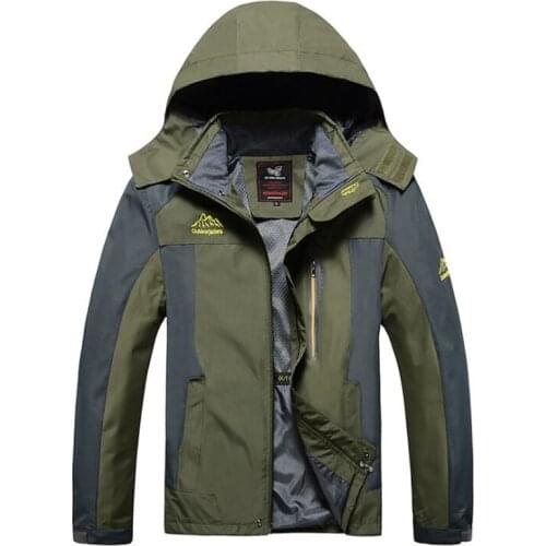 Plus Size 6XL 7XL 8XL Mens Casual Waterproof Windproof Jacket Spring Autumn Outdoors Hooded Coat Windbreaker Tourism Jacket Men