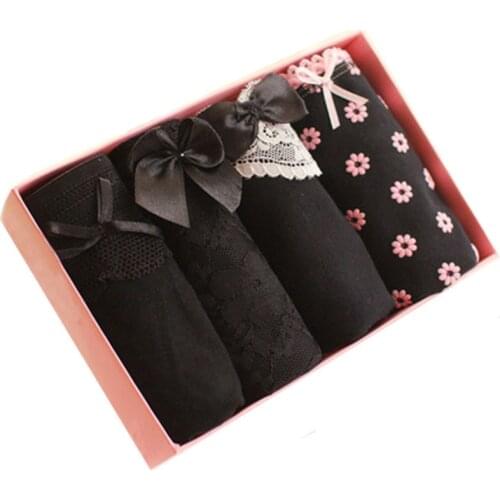 4Pcs/Lot Underwear Women Panties Cotton Panties Bragas Mujer Printed Sexy Briefs Girls Women Panty Ropa Interior Femenina Shorts