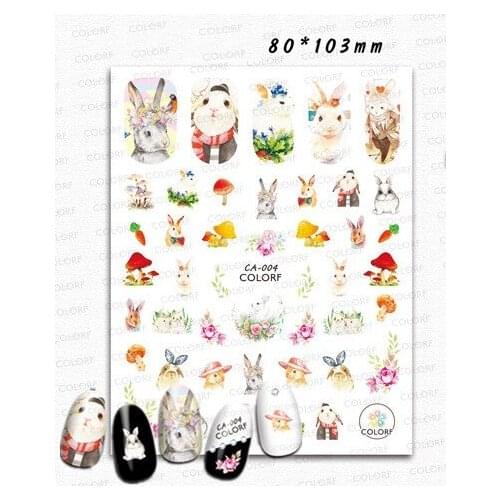 Newest CA-004 Cute kitten series 3d nail art sticker nail decal stamping export japan designs rhinestones decorations