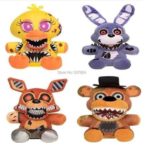 New 4 Styles Nightmare Ferddy Bear Foxy Chica Bonnie 8" 20CM Plush Doll