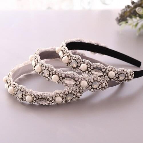 New Fashion Women Chic Metal Rhinestone Crystal Head Piece Chain Jewelry Headband Hair Bands