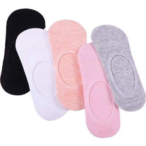 Spring and summer solid color light buckle ladies boat socks candy color silicone non-slip shallow mouth solid color invisible f